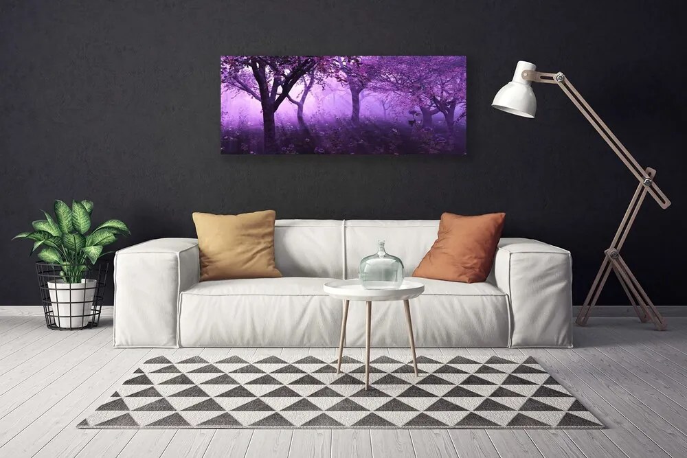 Tablou pe panza canvas Copaci Natura violet roz