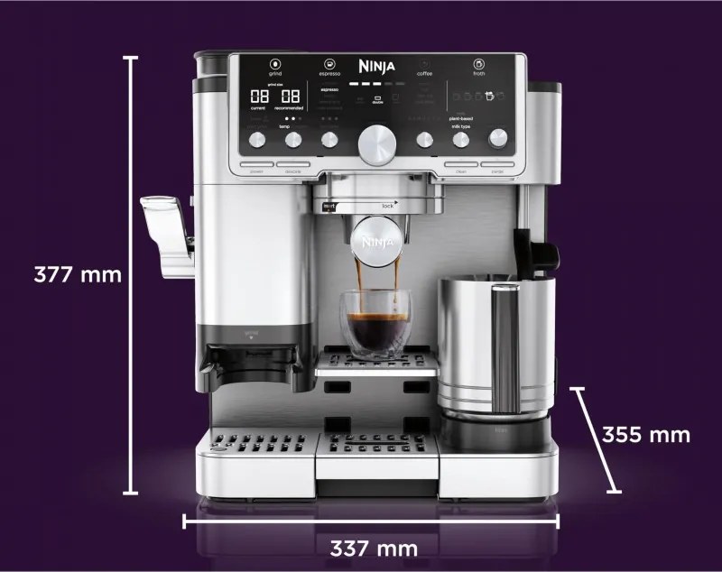 La mâna a doua: Espressor automat Ninja Luxe Café Pro TES701EU 3 în 1, 1650W, 15 bar, Boabe de cafea 250 g, 2 l, Barista Assist, 5 setări pentru spuma, 9 tipuri de espresso, Inox