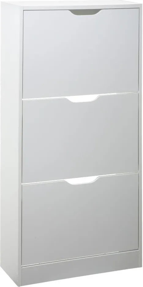 Comodă îngustă pentru pantofi, 60x24x118 cm, alb