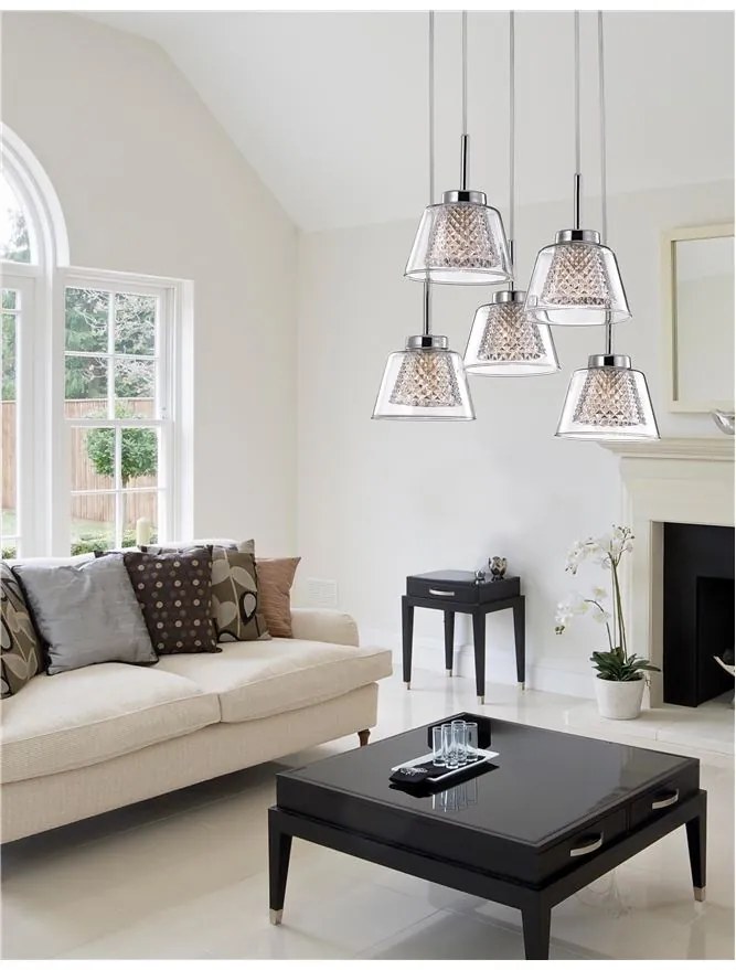Lustra eleganta design modern cu 5 pendule Boccale