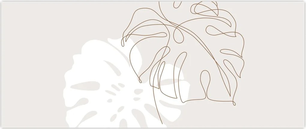 Tablou - Linia de artă monstera N⁰2 (120x50 cm)