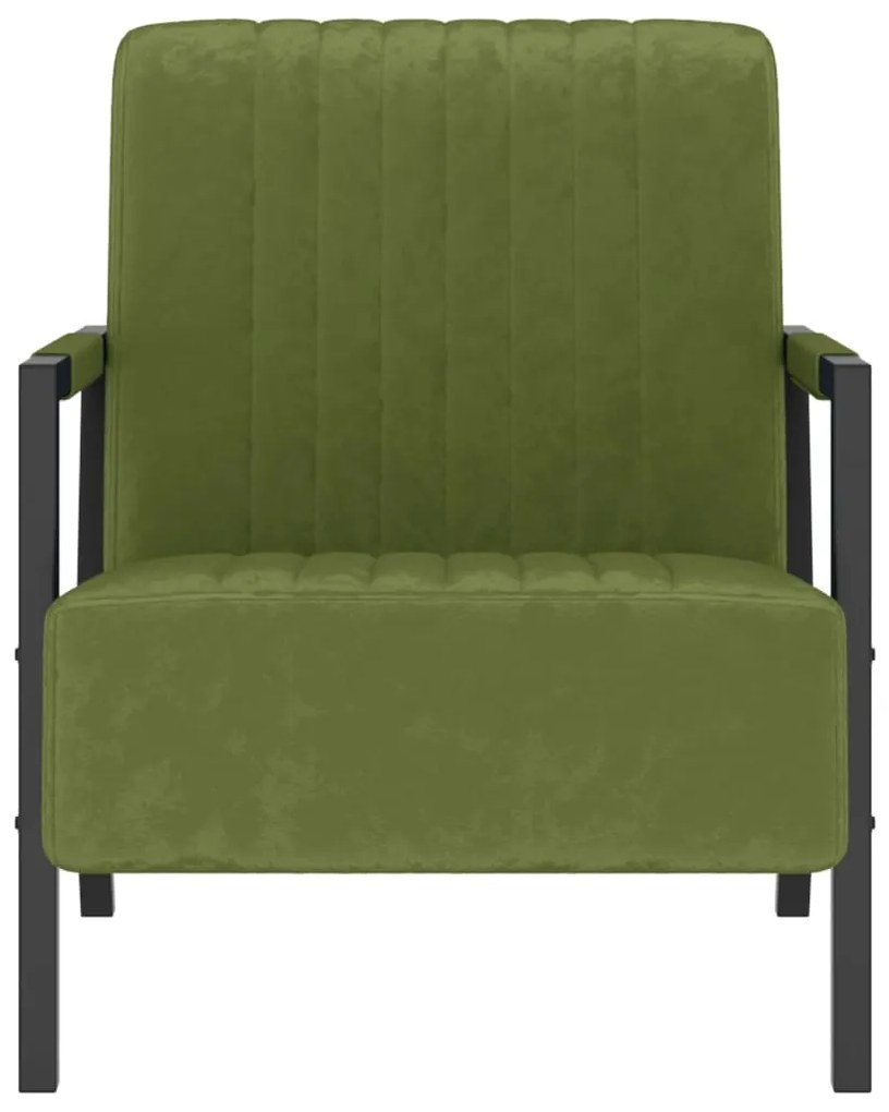 325761 vidaXL Fotoliu, verde deschis, catifea