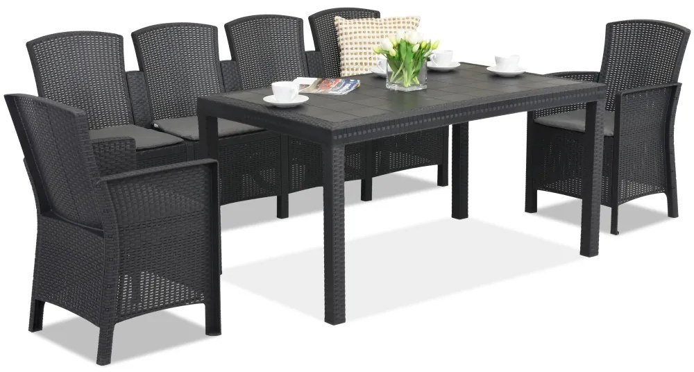 Mobilier terasă din tehnoratan Lido Apetito Max 6 antracit Bica