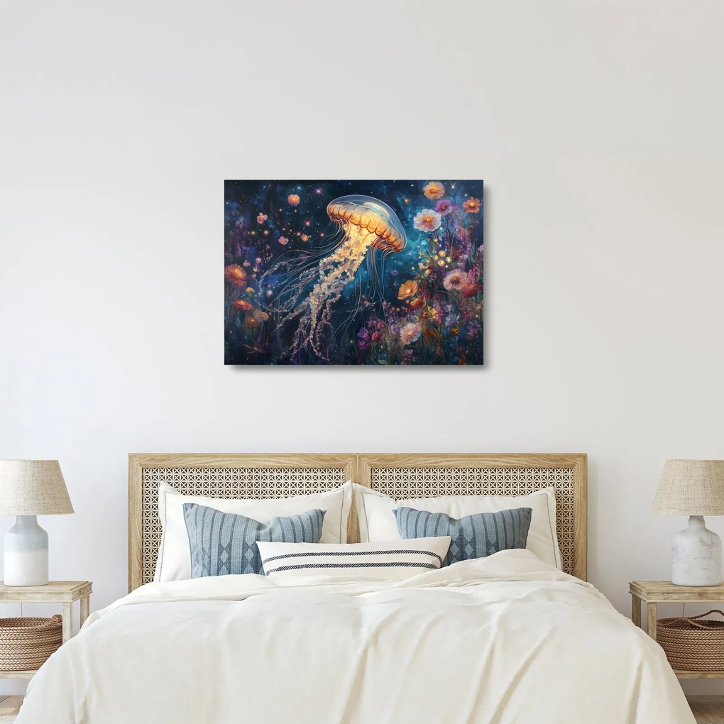 Tablou pe sticlă - Meduză magică (70x50 cm)