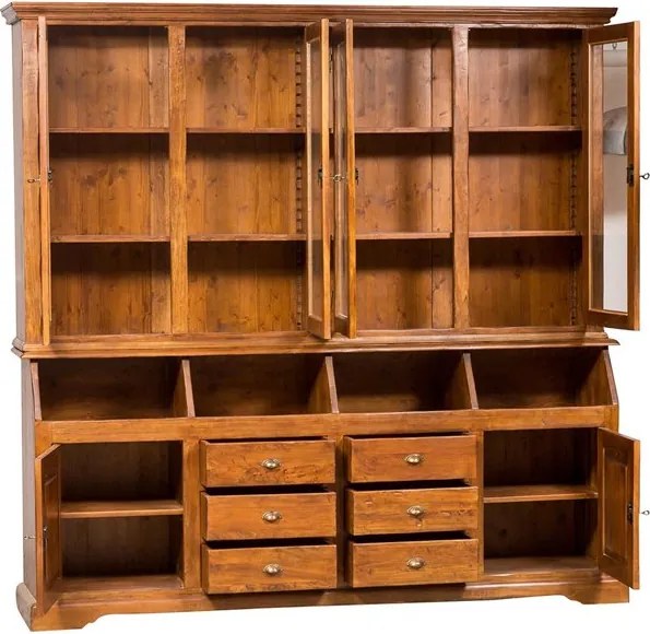 Vitrina cu usi si sertare, L230 38  50 H226 cm