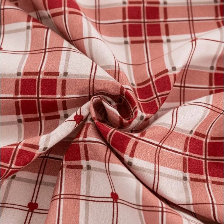 Cearsaf din microfibra TARTAN HEART colorat 90x200 cm