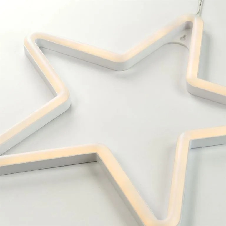 Lumini de Crăciun - stea de neon, 120 LED, alb cald