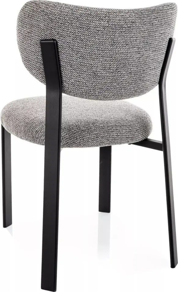 Scaun lemn tapitat Rin 254 gri/negru - H79 cm