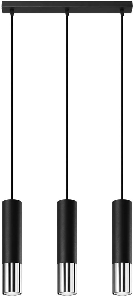 Sollux Lighting Loopez lampă suspendată 3x40 W negru SL.0942