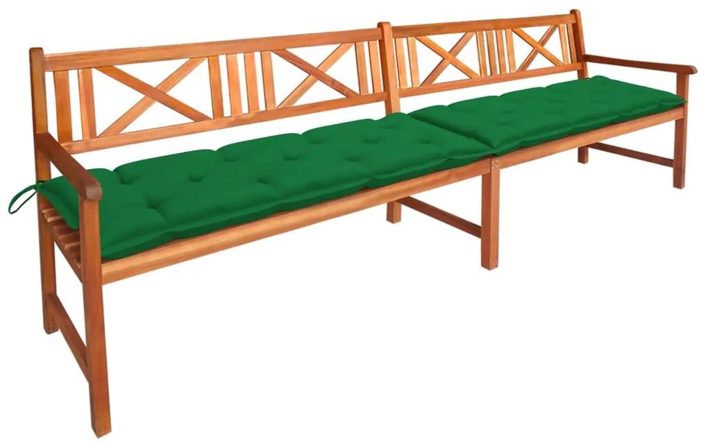 Banca de gradina cu perne, 240 cm, lemn masiv de acacia 1, 120 x 50 x 7 cm, Verde, Verde