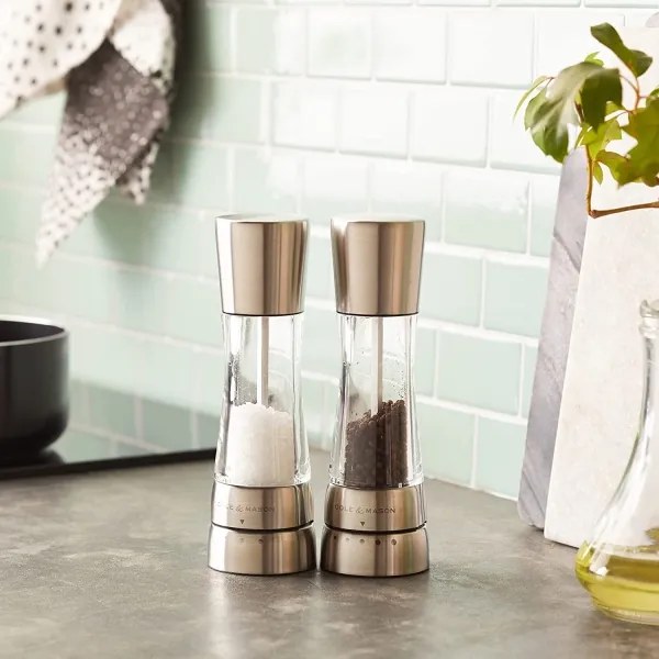 Cole&Mason DERWENT set 2 râșnițe sare și piper, 19 cm, crom lucios