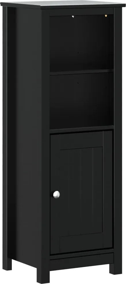 vidaXL Dulap de baie BERG, negru, 40x34x110 cm, lemn masiv de pin
