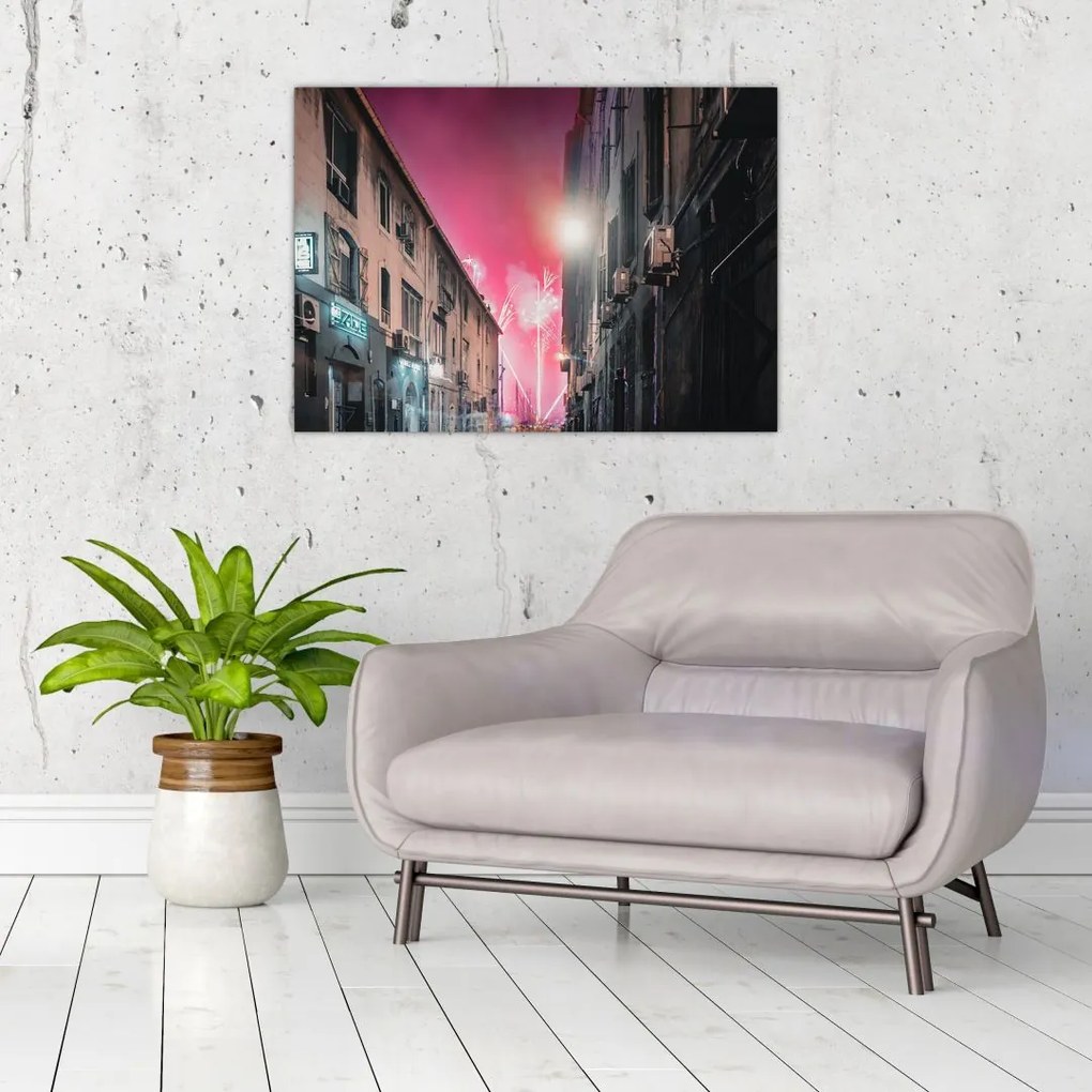 Tablou - Artificii din Marseille (70x50 cm)