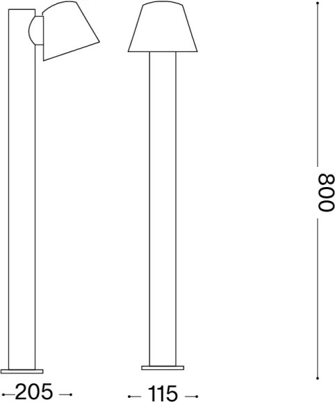 Ideal Lux - Lampă de exterior GAS 1xGU10/35W/230V 80 cm IP43 maro