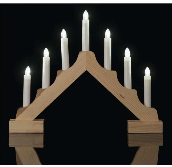 Sfeșnic LED de Crăciun 7xLED/2xAA bej