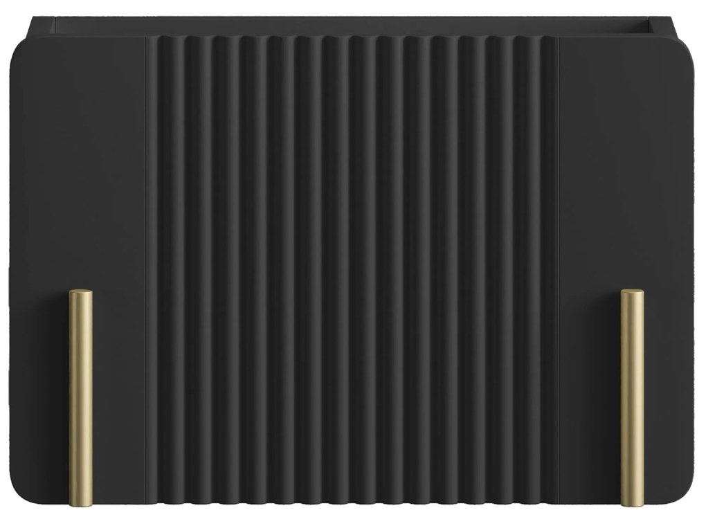 Noptieră Malmi 45 cm cu sertar - negru mat / auriu