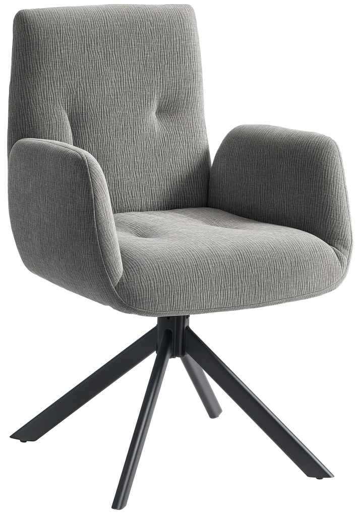 HOMCOM Fotoliu tapitat, fotoliu accente, design modern, rotativ, până la 120 kg, Gri închis | Aosom Romania