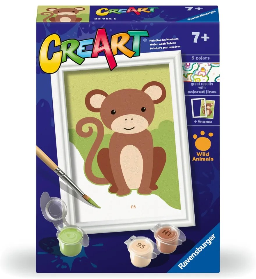 CREART PICTURA PE NUMERE PENTRU COPII MAIMUTA SALBATICA - RAVENSBURGER (RVSPBN23966)