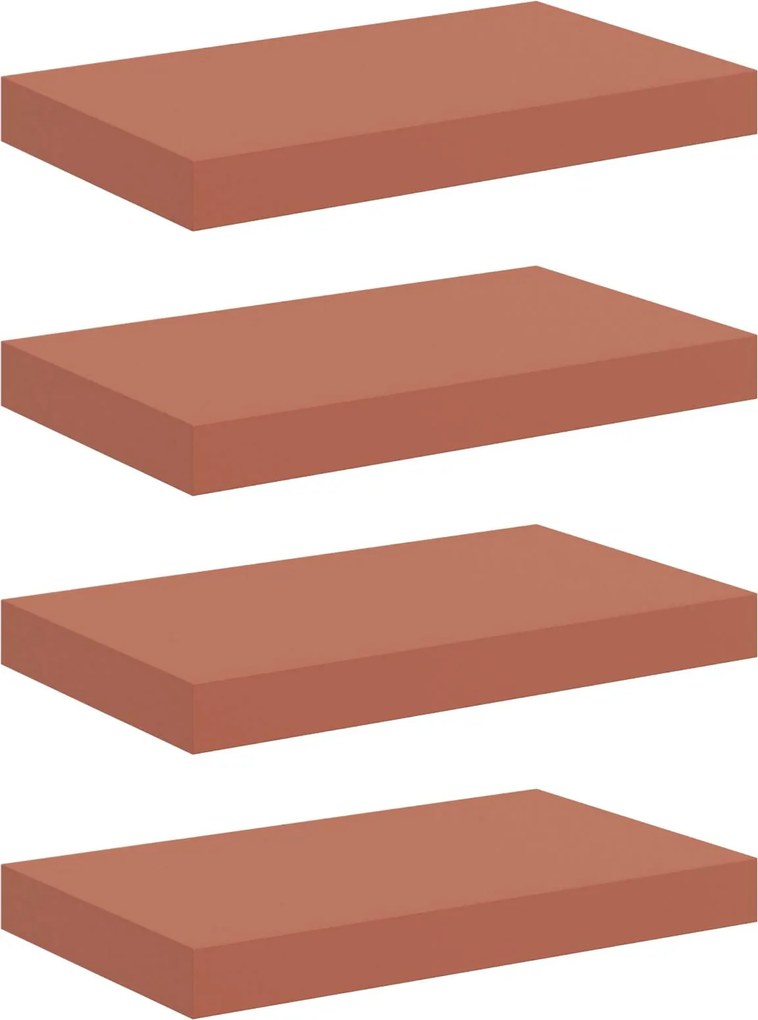 vidaXL Raft de perete 4 pcs Roșu 40 x 23,5 x 4 cm Lemn compozit