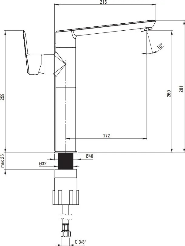 ARNIKA Baterie Lavoar Înalta - Eleganță în Auriu Periat - BQA_R20K