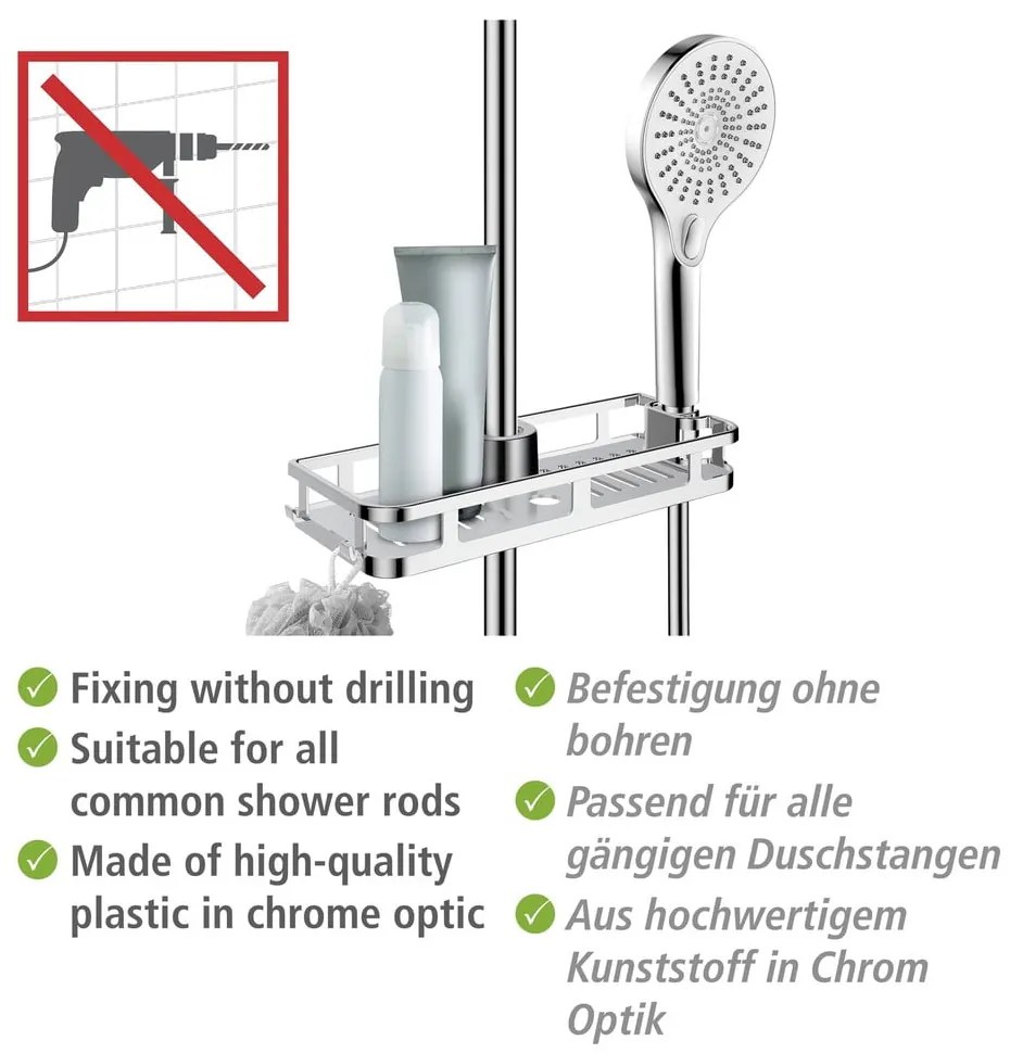 Raft pentru baie argintiu lucios autoadeziv din plastic Libertà – Wenko