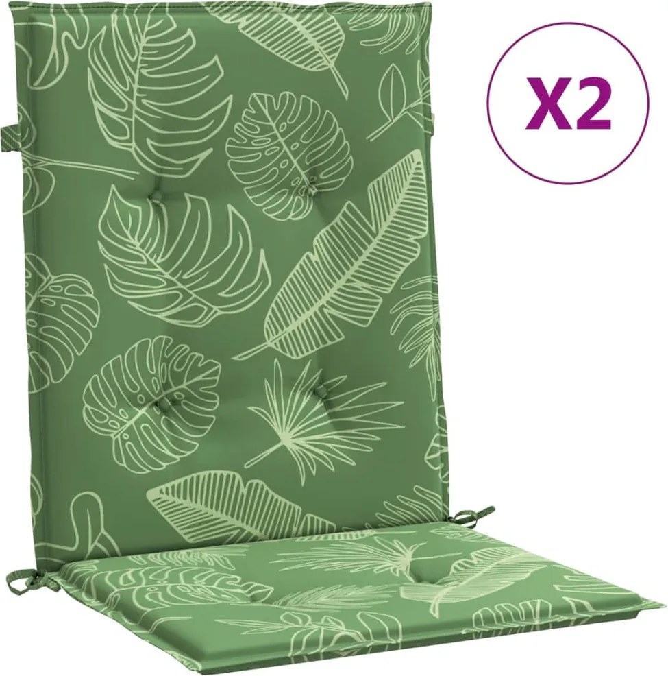 vidaXL Perne de scaun spătar jos, 2 buc., model frunze, textil