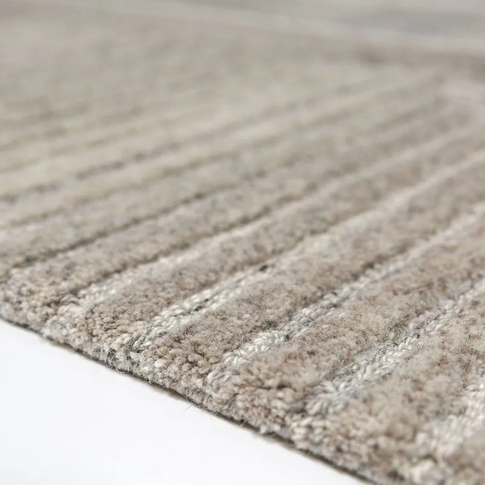 Covor tip traversă grej țesut manual din lână 80x300 cm Lira – Flair Rugs