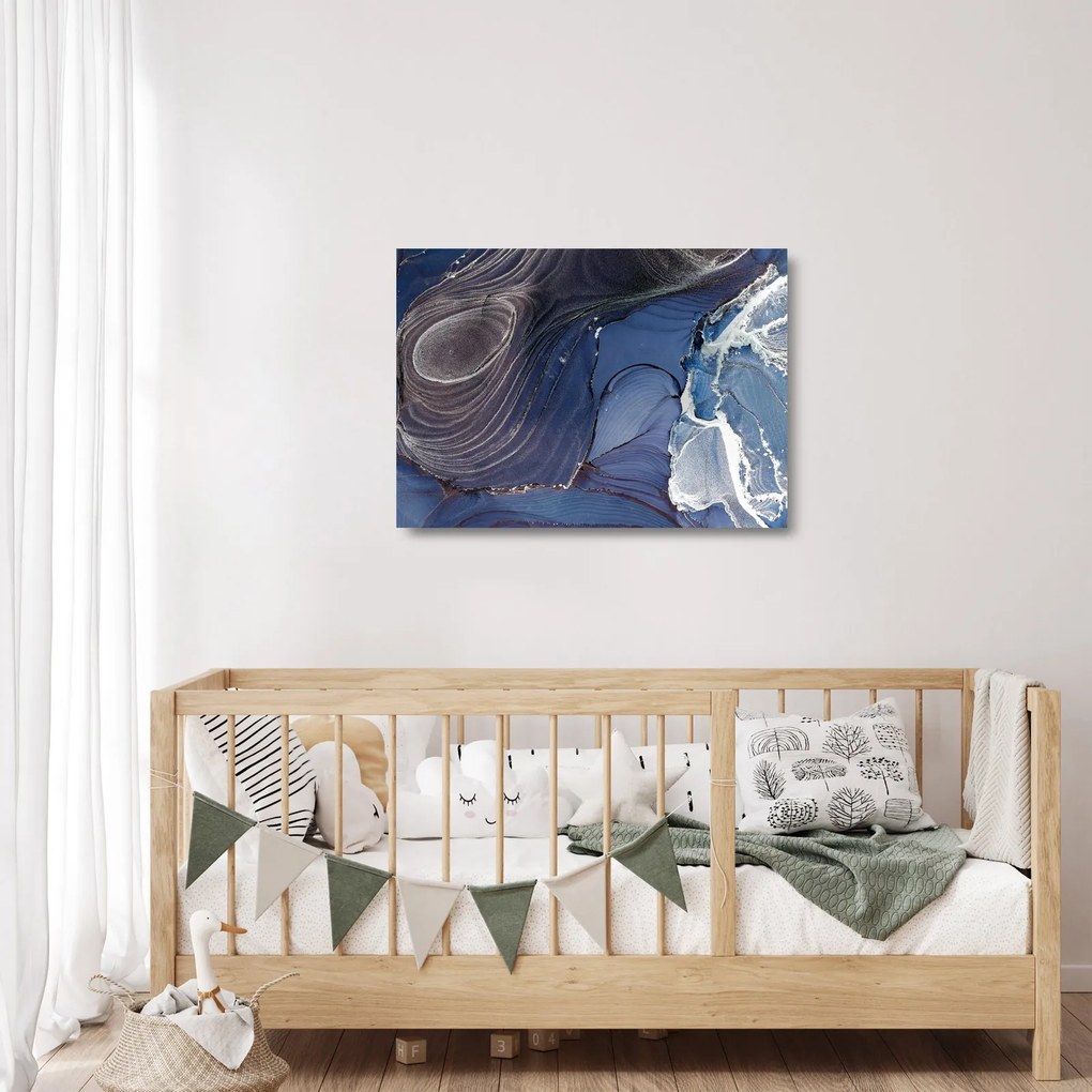 Tablou pe sticlă - Cerneală marmorată (70x50 cm)
