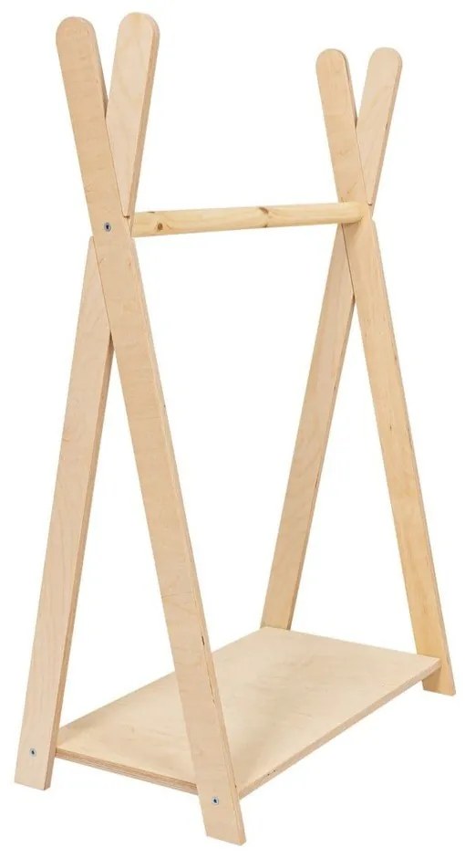 Cuier pentru copii în culoare naturală cu aspect de lemn de pin 98x97 cm Montessori – Meowbaby