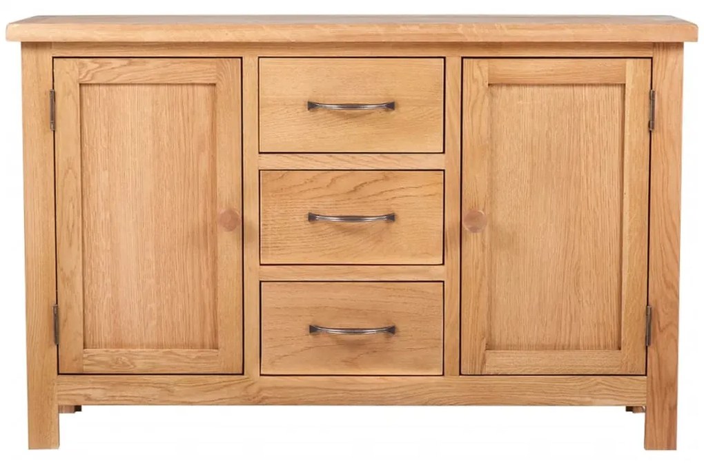241677 vidaXL Servantă cu 3 sertare, 110 x 33,5 x 70 cm, lemn masiv de stejar