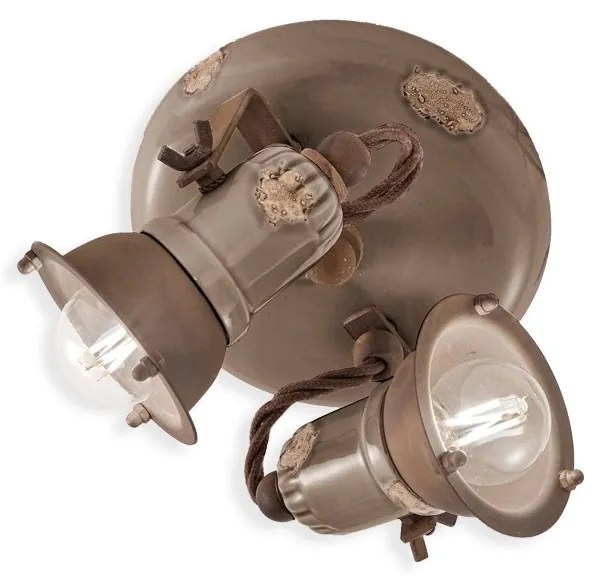 Plafoniera cu 2 spoturi design retro realizata manual din ceramica LOFT