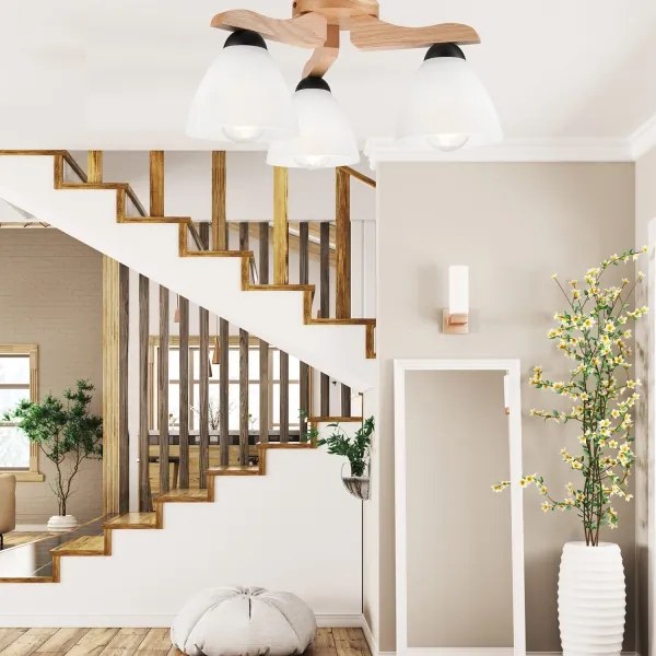 Lustră aplicată ADRIANO 3xE27/60W/230V stejar