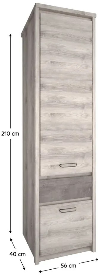 Dulap cu rafturi JESS (castan nairobi + onyx). 1091607