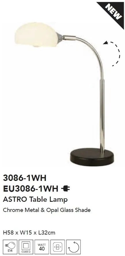 Veioza/Lampa de birou moderna Astro alb