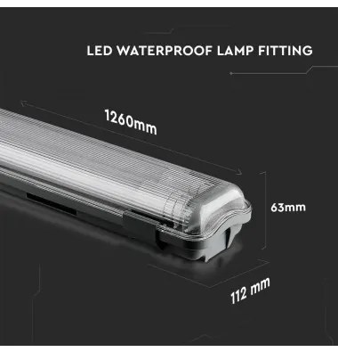 Corp led 2x18W etans IP65, tub inclus, 3400 lumeni, lumina rece, 6400K