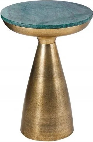 Masuta design industrial Elements 40cm, verde / auriu