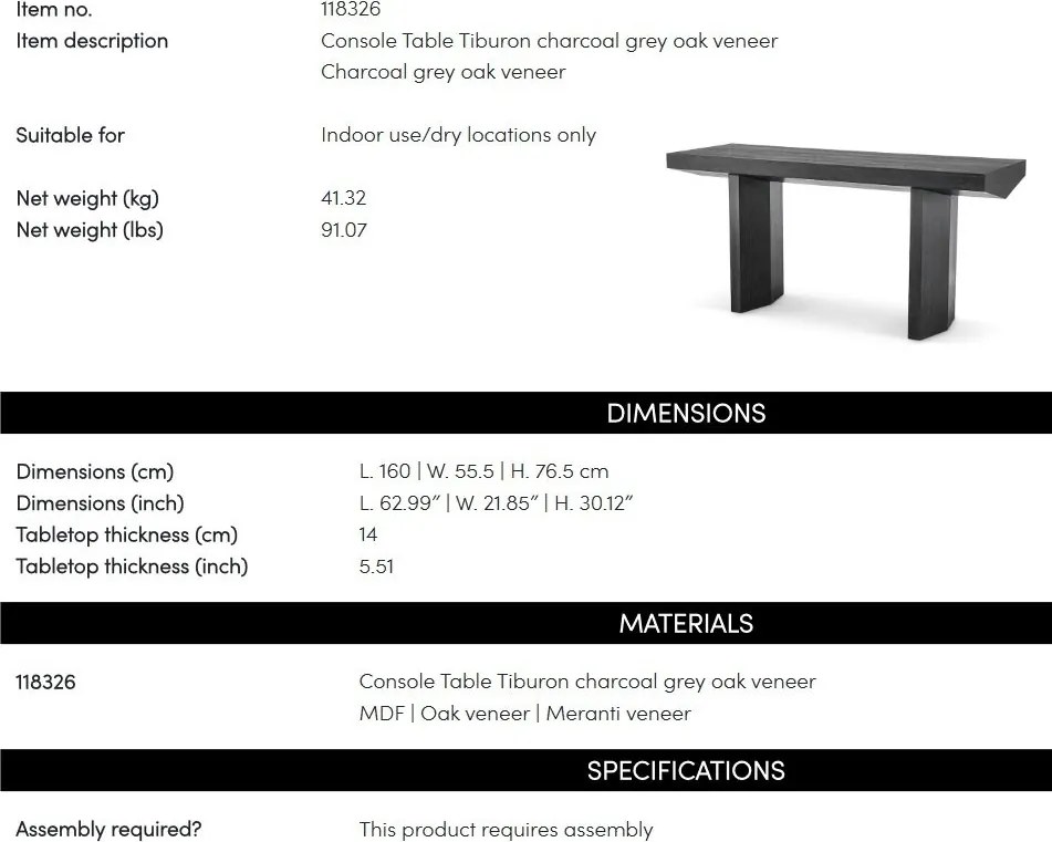 Consola moderna design LUX Tiburon