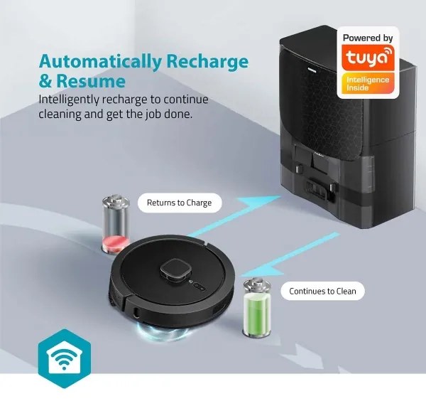 Nedis WIFIVCL002CBK - Aspirator robot Wi-Fi Tuya cu mop, negru + DO