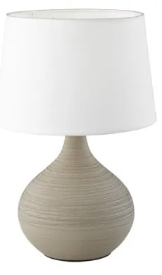 Veioză din ceramică și pânză Trio Martin, înălțime 29 cm, alb-taupe