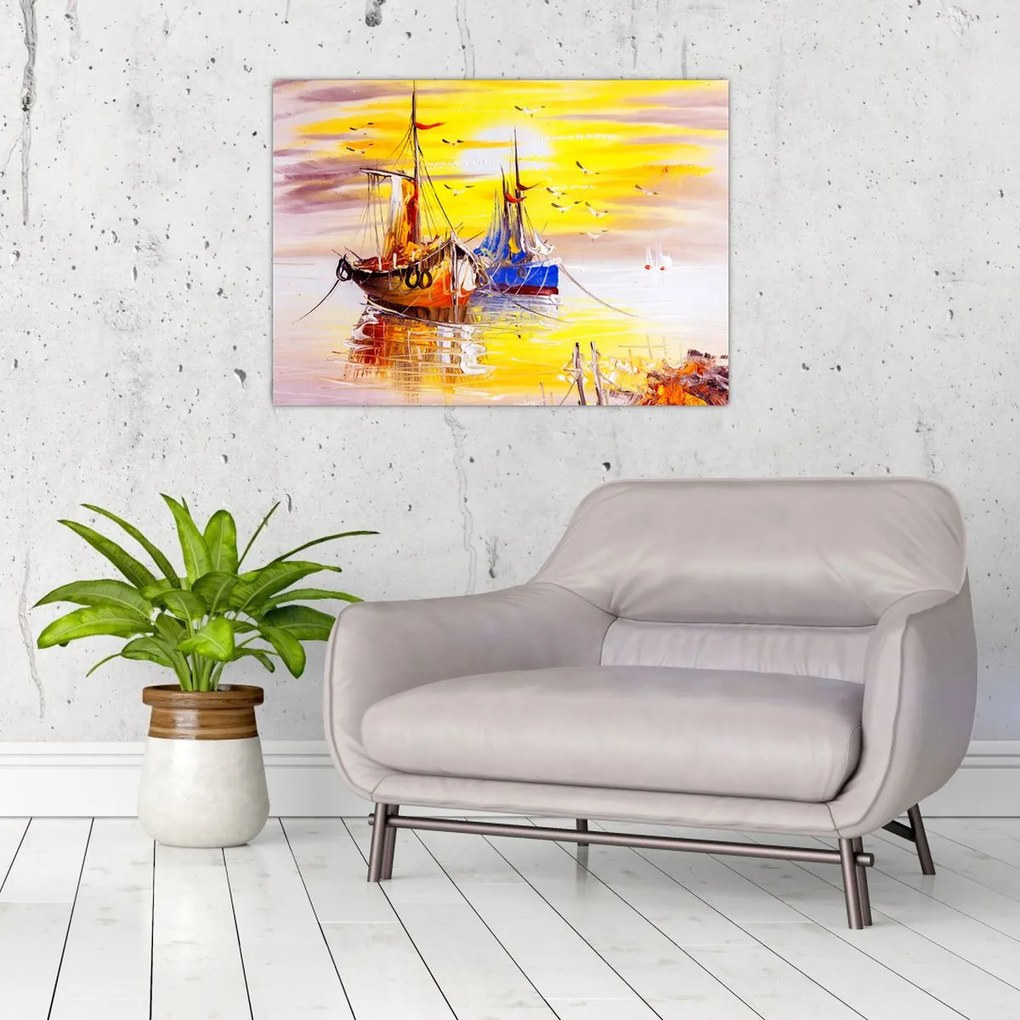 Tablou - Pictură barcă (70x50 cm)