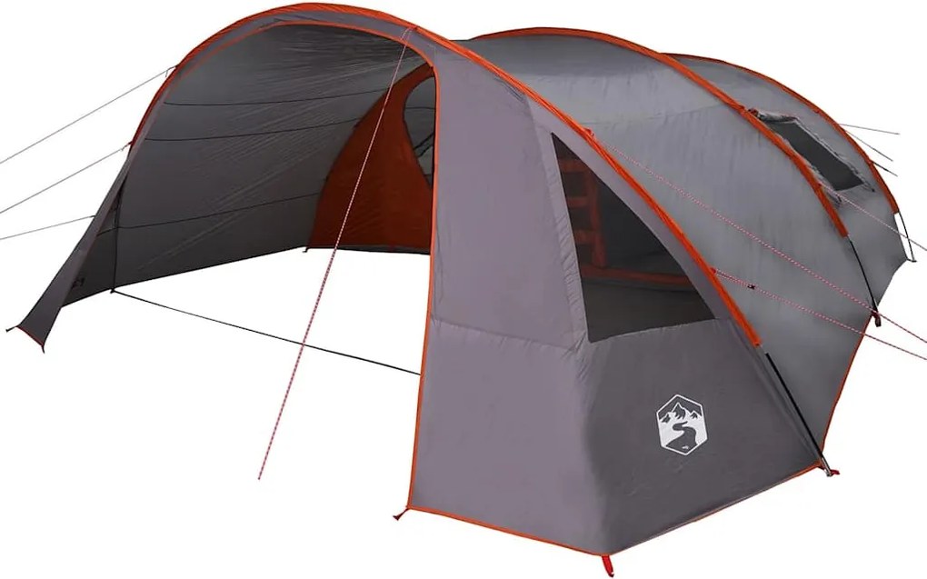 vidaXL Cort Tunel 6-Persoane Gri și Portocalie 700 x 590 x 215 cm