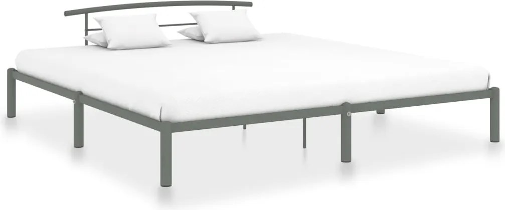 vidaXL Cadru de pat, gri, 200 x 200 cm, metal