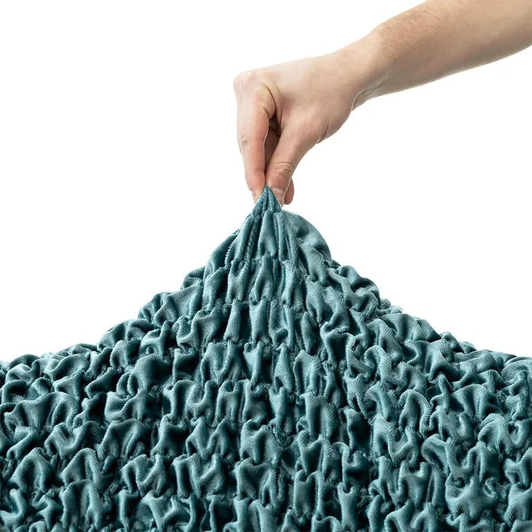 Huse bielastice VELVET petrol fotoliu dublu (l. 120 - 160 cm)