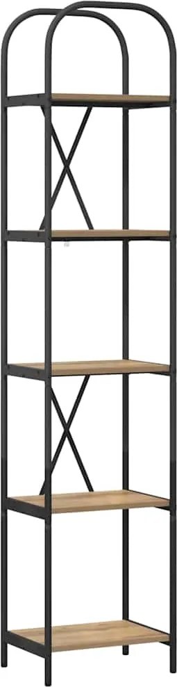 vidaXL Raft pentru cărți Stejar Artizanal 40 x 30 x 183 cm