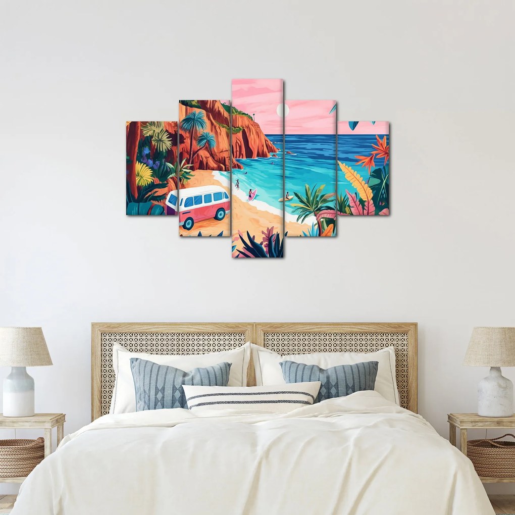 Tablou - Rulotă la ocean (150x105 cm)
