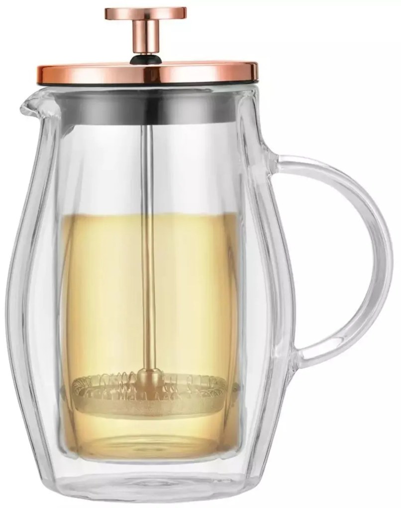 Infuzor pentru cafea/ceai, sticlă, culoare cupru, 0,35L Klausberg KB7721, cu perete dublu