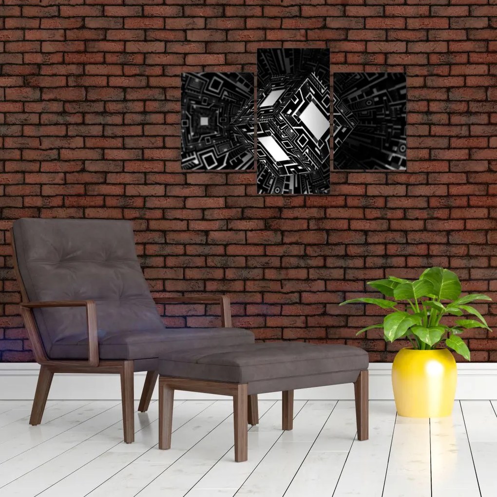 Tablou cu un cub abstract (90x60 cm)
