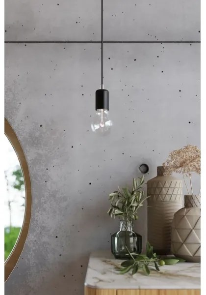 Lustră pe cablu EDISON 1 1xE27/60W/230V negru