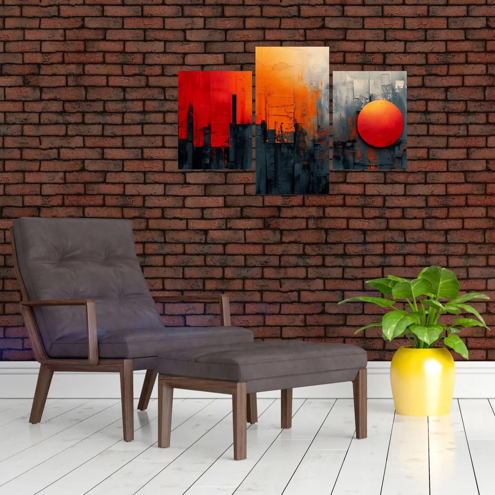 Tablou - Pictura abstractă a orașului (90x60 cm)