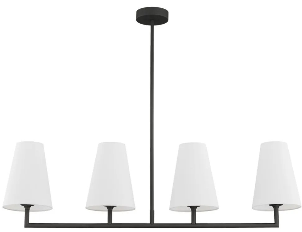 Lustra cu 4 brate design modern Safiano alb, negru